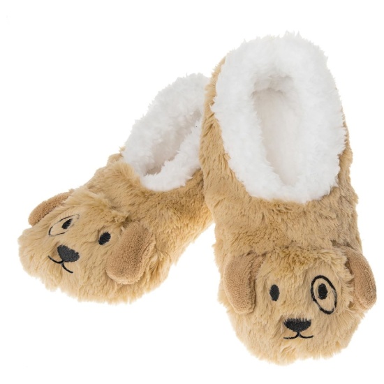 Snoozies! Ladies Furry Foot Pals 'Brown Dog'