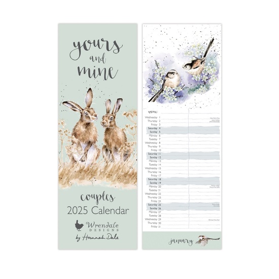 Wrendale 'Yours & Mine' Slim Calendar 2025