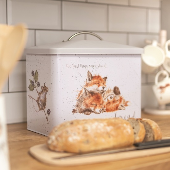 Wrendale Bunnies & Fox Bread Bin (Grey Lid)